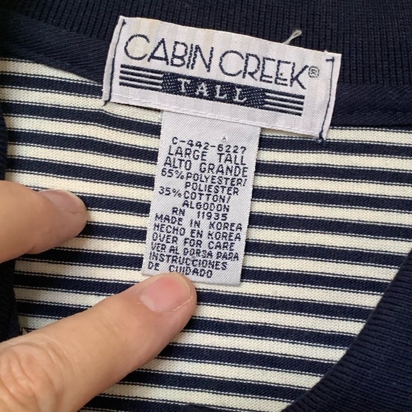 CABIN CREEK TALL Blue And White Shirt 🌴 - Picture 6 of 7
